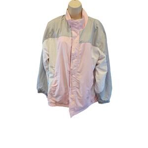 16W 1X vintage REVERSIBLE 90s jacket full zip pockets pink windbreaker winter +